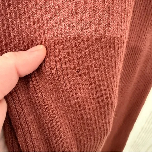 Free People Rust Brown Ribbed Knit Wide Leg Pants - Picture 5 of 7